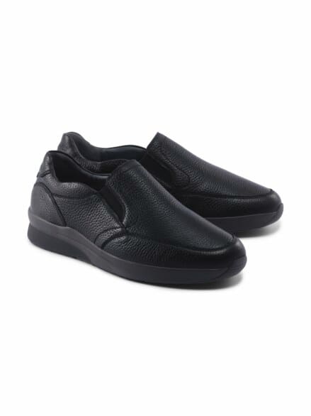 Waldläufer Hirschleder Slipper Schwarz