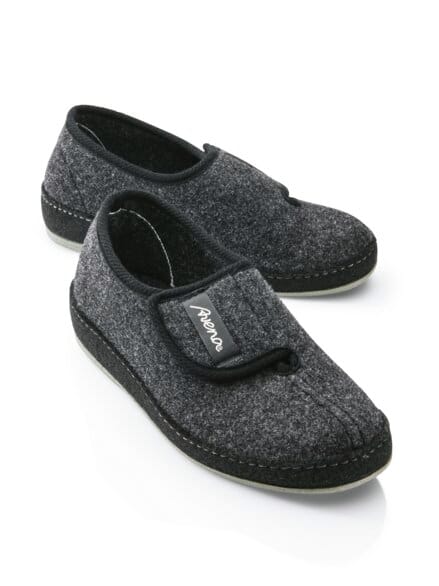 Wollfilz-Klettslipper Anthrazit Wollfilz-Klettslipper Anthrazit