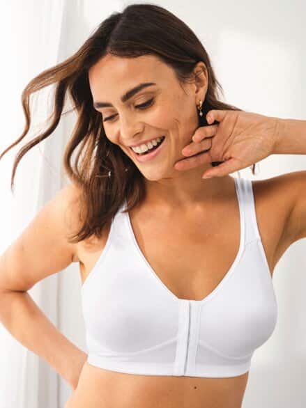 Vorderverschluss-BH Seidenglanz Weiß Vorderverschluss-BH Seidenglanz Weiß