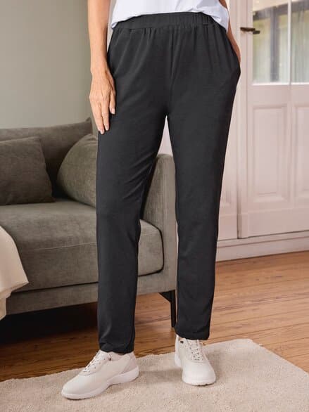 Baumwoll-Jerseyhose Schwarz