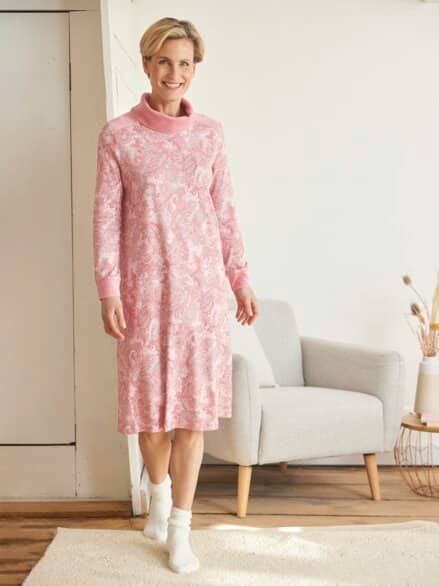 Nachtkleid Thermowärme Rose bedruckt