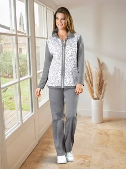 Fühl-Dich-wohl-Hausanzug Grau meliert Fühl-Dich-wohl-Hausanzug Grau meliert