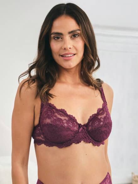 Bügel-BH mit Spitze Aubergine