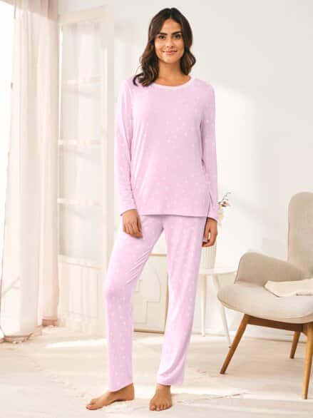 Viskose-Schlafanzug Extrafrisch Rosè
