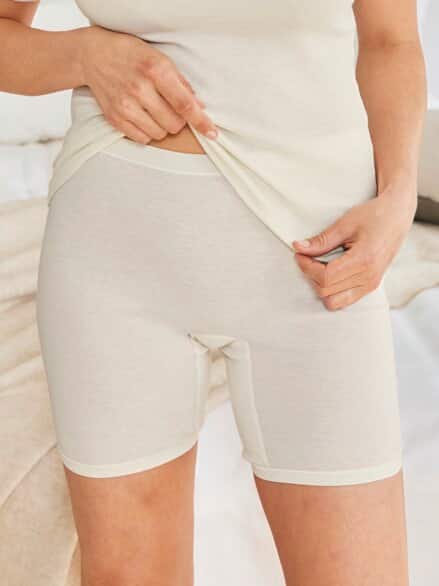 Baumwoll-Angora-Pagenslip Wollweiß