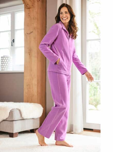 Nicki-Hausanzug Struktur Flieder Nicki-Hausanzug Struktur Flieder