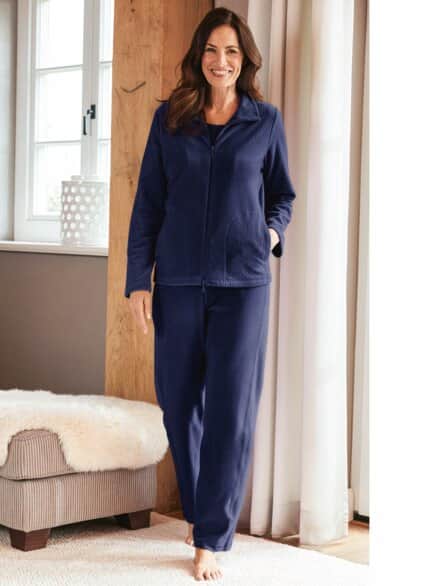 Nicki-Hausanzug Struktur Marine Nicki-Hausanzug Struktur Marine