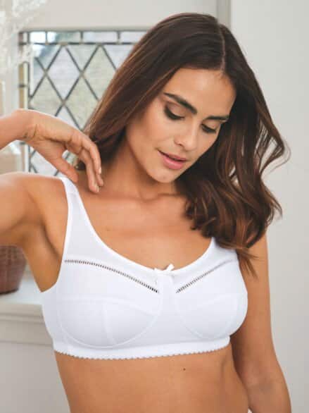 Baumwoll-BH Zier-Deatail Weiß