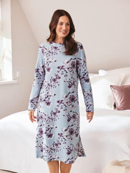 Thermo-Nachtkleid Wintertaum Hellblau