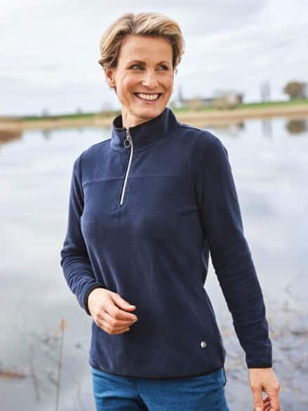 Edel-Fleece Troyer extraleicht Marine