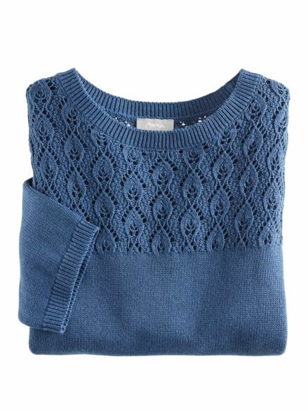Kurzarm-Pullover Sommerleicht Marine