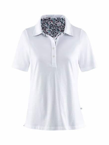 Baumwoll-Poloshirt Liberty Kragen Weiß