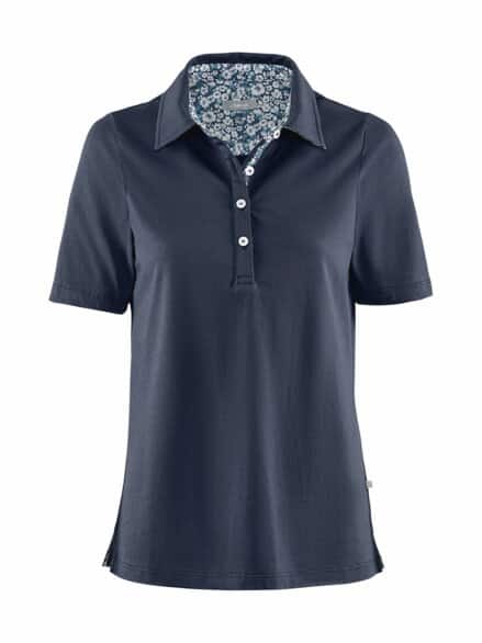 Baumwoll-Poloshirt Liberty Kragen Marine