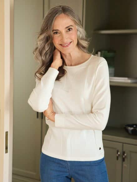 Pullover 3D Optik Offwhite Pullover 3D Optik Offwhite