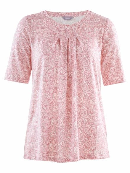 Modal-Shirt Extraweich Rosa gemustert