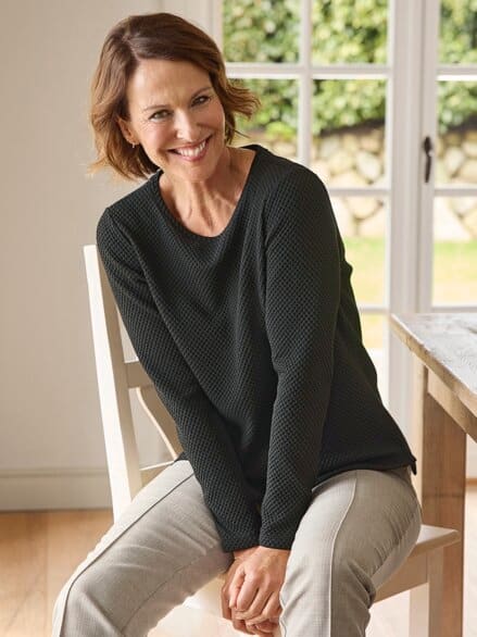 Shirt Waffeloptik Schwarz Shirt Waffeloptik Schwarz