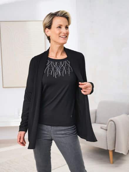 Jersey Twinset Glanzstück Schwarz Jersey Twinset Glanzstück Schwarz