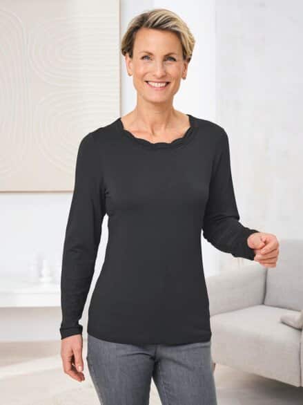 Jersey Shirt Schmucksteine Schwarz Jersey Shirt Schmucksteine Schwarz