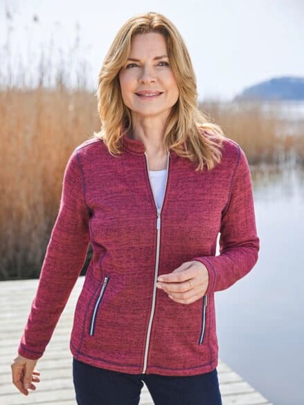 Strickfleecejacke Beere Strickfleecejacke Beere