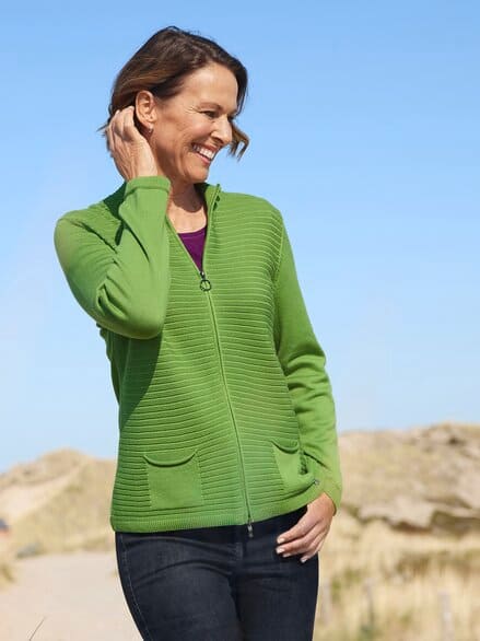 Rabe Strukturstrick-Cardigan Grün Rabe Strukturstrick-Cardigan Grün