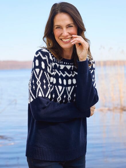 Norweger Pullover Marine