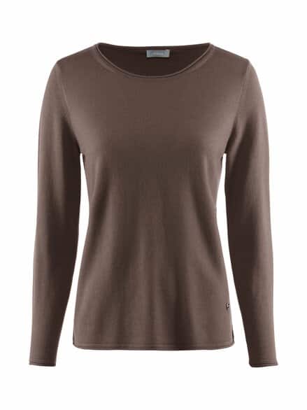 Strick-Pullover Merino extrafein Cappuccino