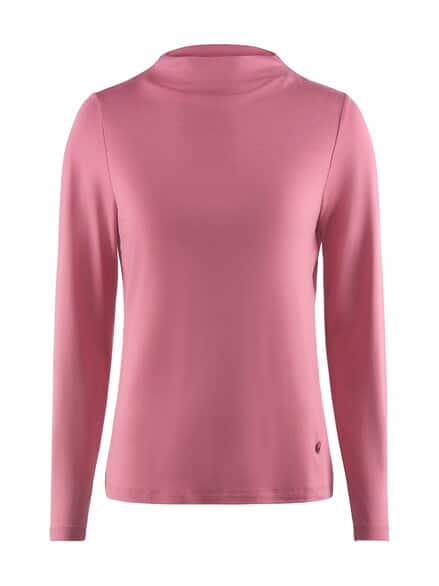 Jersey-Shirt Turtlekragen Rosenholz