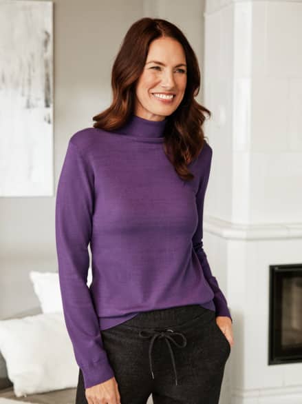 Rollkragen-Pullover Supersoft Violett Rollkragen-Pullover Supersoft Violett