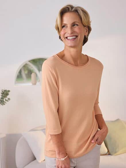 Viskose Pullover kühlend Pfirsich