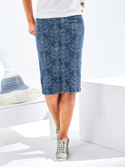 Flexbundrock Jacquard-Dessin Mittelblau