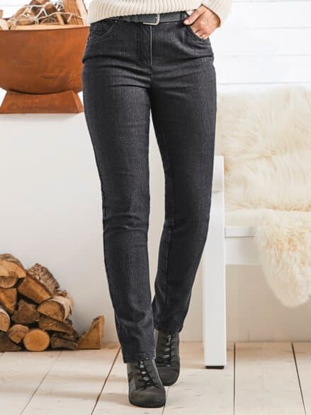 Baumwoll-Thermojeans Grey Denim