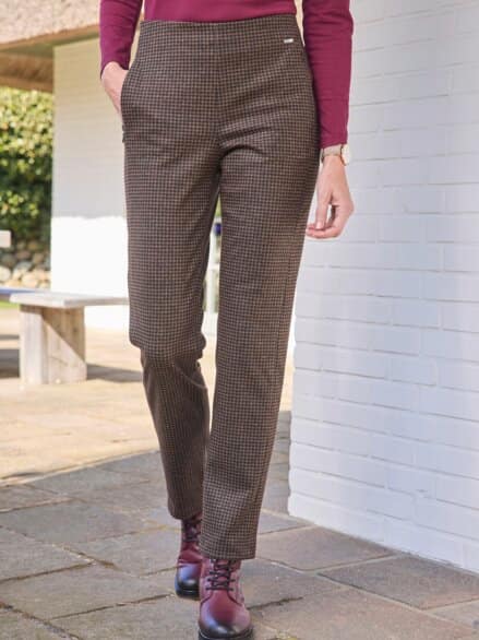 Thermo-Stretch-Hose Kuschelweich Kaffee-Schwarz