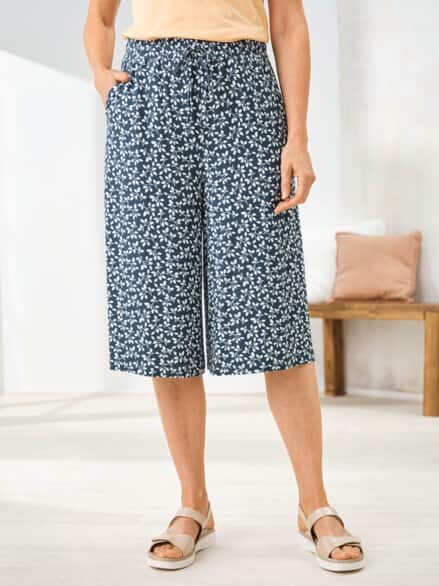 Jersey-Hosenrock Schlupfbund Marine gemustert