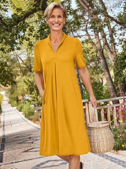 Jerseykleid Silhouette Safran