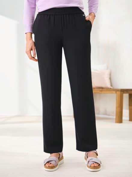 Kofferhose Edel-Krepp Schwarz