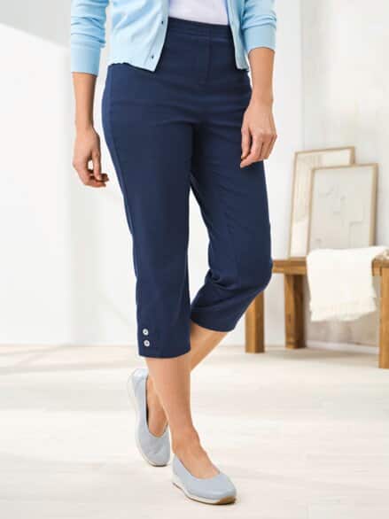 Baumwoll-Capri Sommerleicht Marine