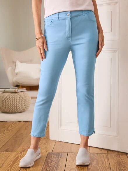 7/8 Bequembundjeans Soft-Denim Hellblau