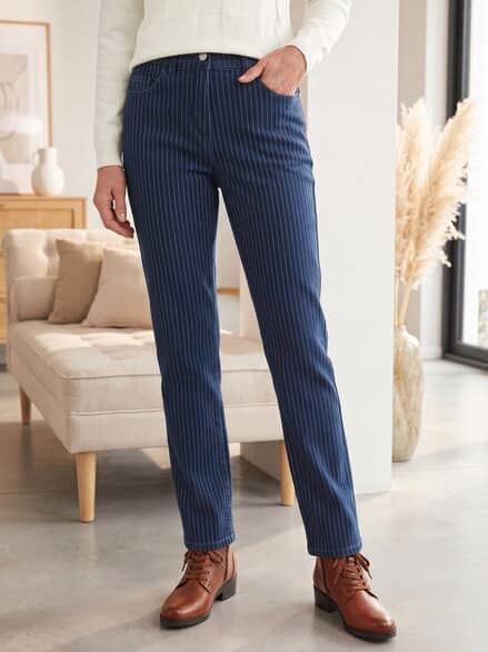 Five Pocket Jeans Nadelstreifen Blue Denim