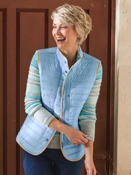 Steppweste Wollwärme Hellblau