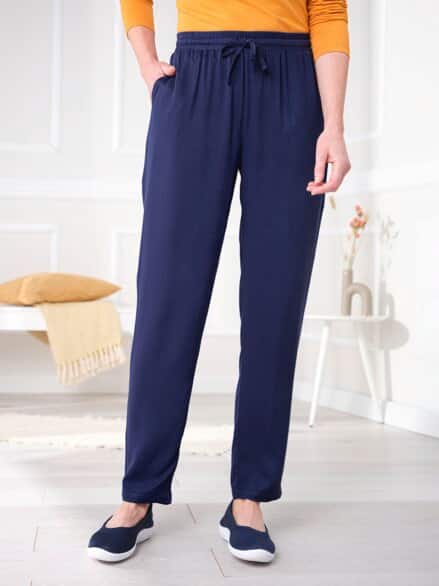 Viskose-Schlupfhose Marine