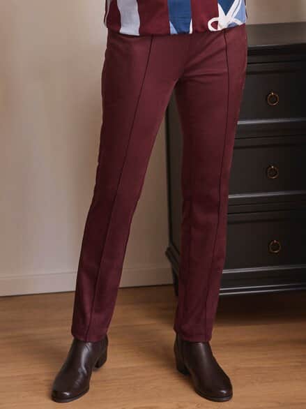 Schlupfhose Wildlederoptik Merlot