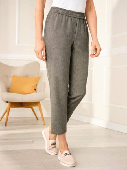 7/8 Schlupfbundhose Reise-Leinen Khaki 7/8 Schlupfbundhose Reise-Leinen Khaki