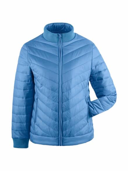 Leichtsteppjacke im Beutel Jeansblau
