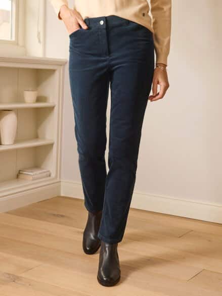 Baumwoll-Cordhose Thermo Schwarz