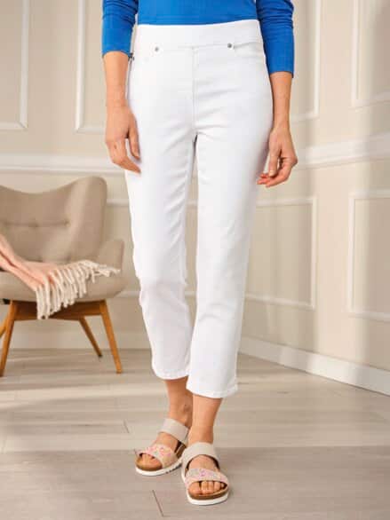 7/8 Bequembundhose Powerstretch Weiß 7/8 Bequembundhose Powerstretch Weiß