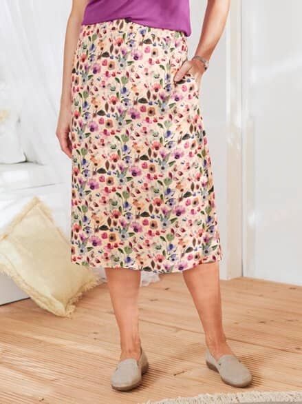 Sommer-Rock Luftig-leicht Creme-Multi