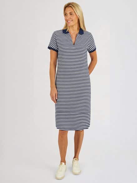Rabe Strick-Polo-Kleid Marine