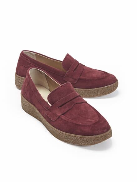 Komfort-Slipper Samtvelours Bourdeaux