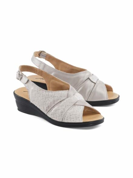 Peeptoe-Sandale Extrasoft Silber