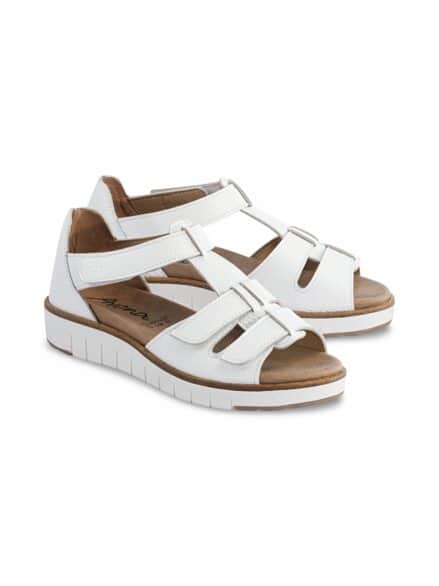 Hirschleder-Klett Sandalenschuh Weiss Hirschleder-Klett Sandalenschuh Weiss